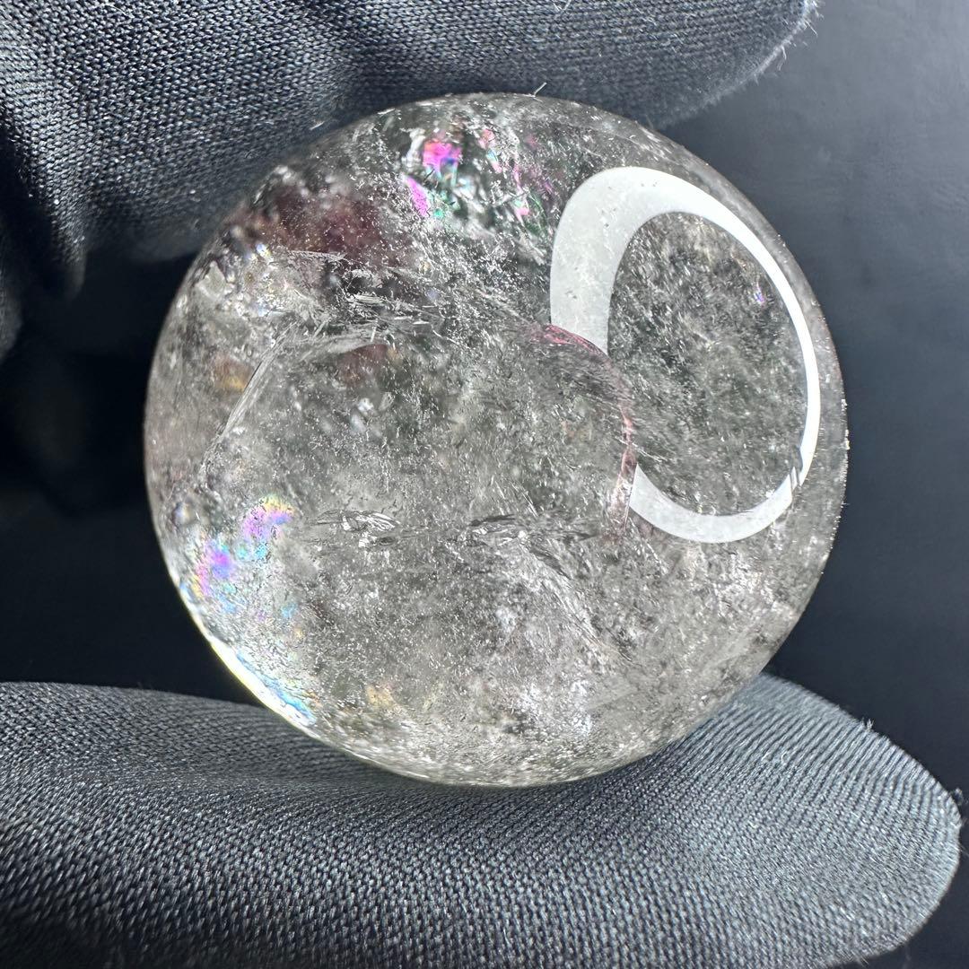 レインボー☆ガーデンクォーツ インクォーツ庭園水晶 丸玉パワーストーンA1125