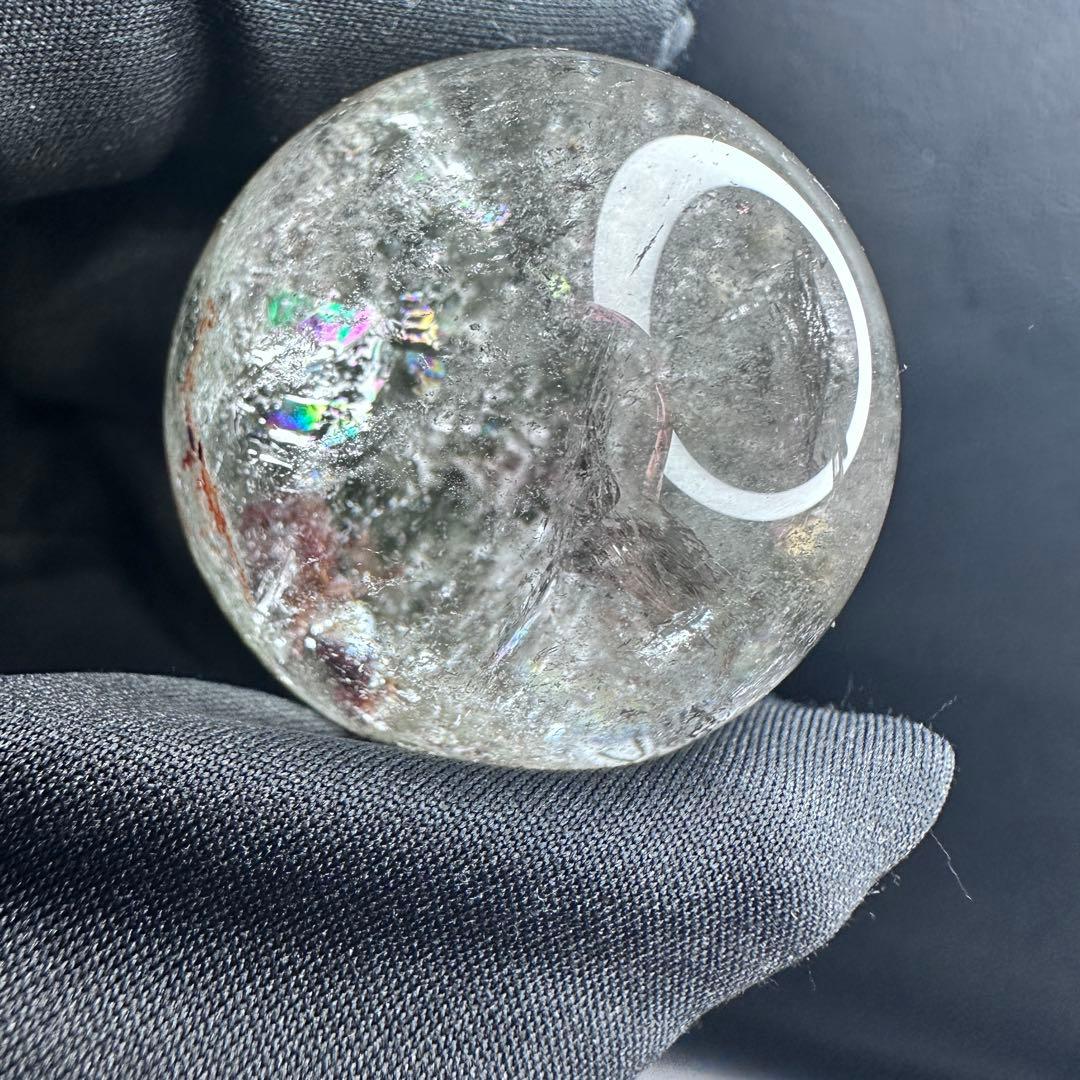 レインボー☆ガーデンクォーツ インクォーツ庭園水晶 丸玉パワーストーンA1125