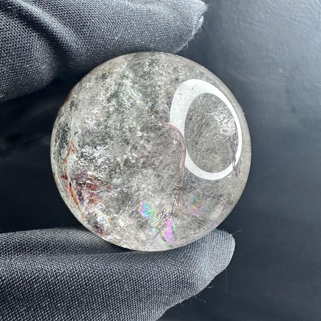 レインボー☆ガーデンクォーツ インクォーツ庭園水晶 丸玉パワーストーンA1125