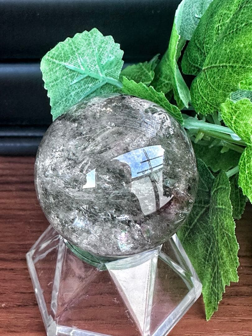 レインボー☆ガーデンクォーツ インクォーツ庭園水晶 丸玉パワーストーンA1125