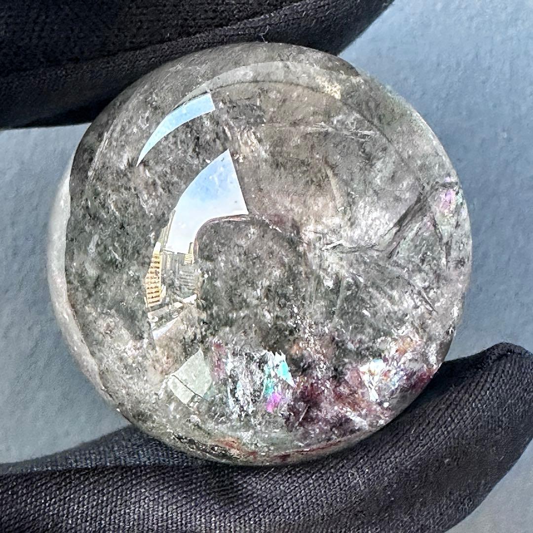 レインボー☆ガーデンクォーツ インクォーツ庭園水晶 丸玉パワーストーンA1125