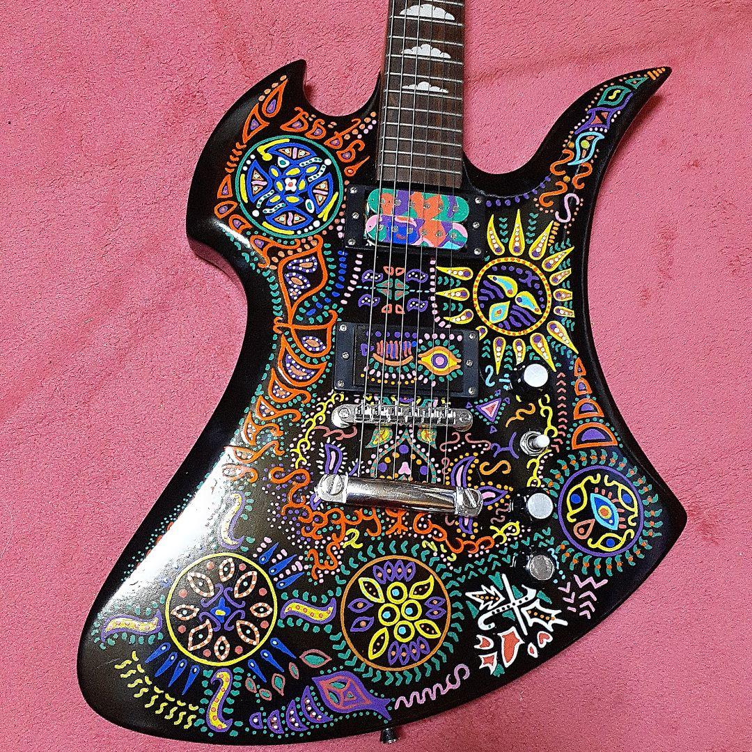 良・美品】サイケペイント・hideモデル。モッキンバードエレキギター