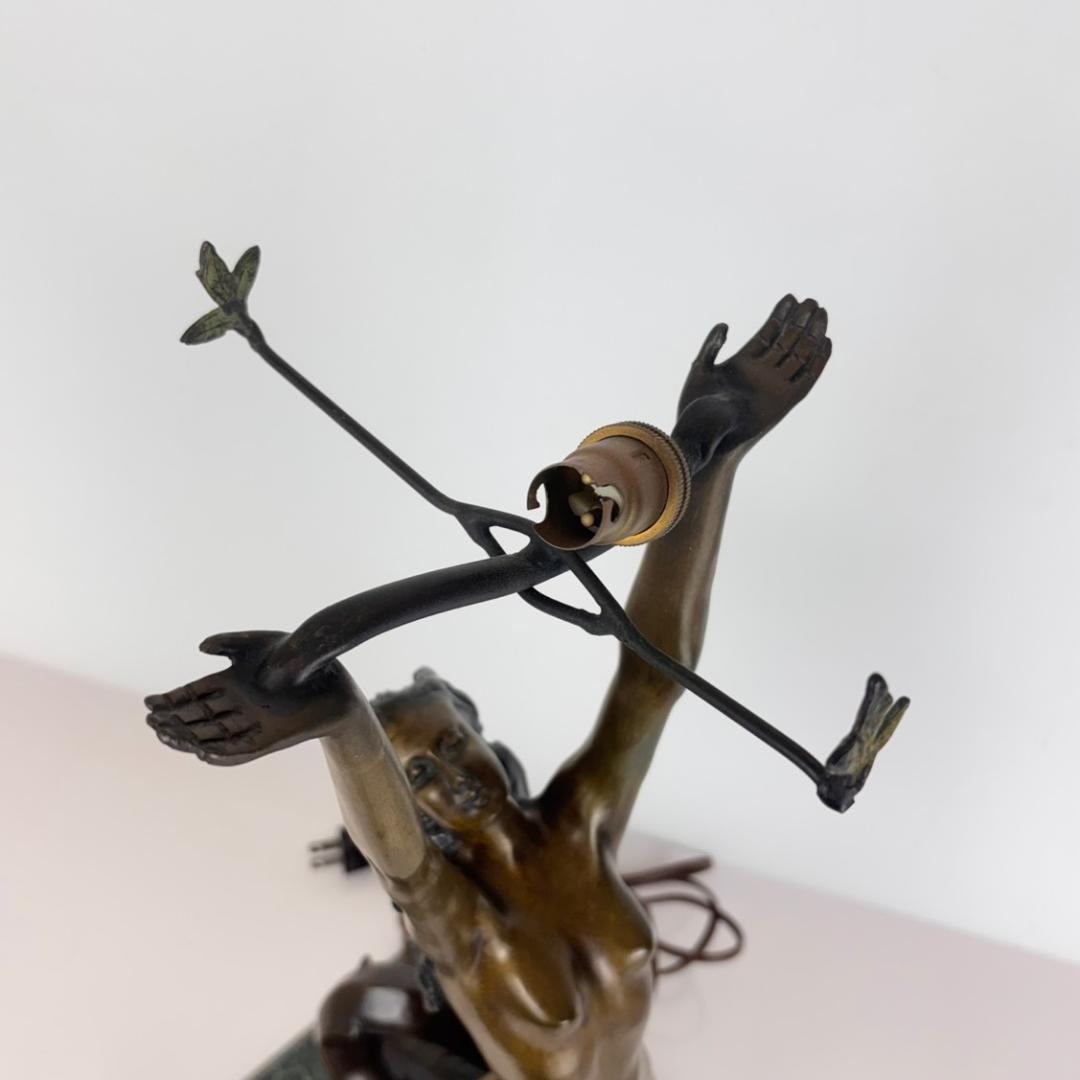 アンティーク ヴィンテージ イタリア製 ブロンズ像 ランプ 高さ約50㎝