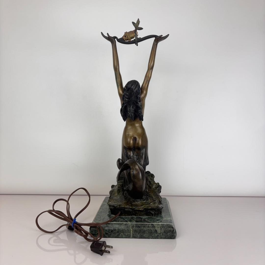 アンティーク ヴィンテージ イタリア製 ブロンズ像 ランプ 高さ約50㎝