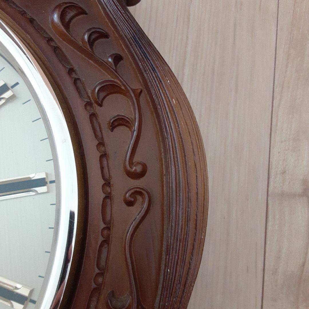 CITIZEN　クオーツ　掛時計 木製フレーム　約45cm　水晶時計　レトロ