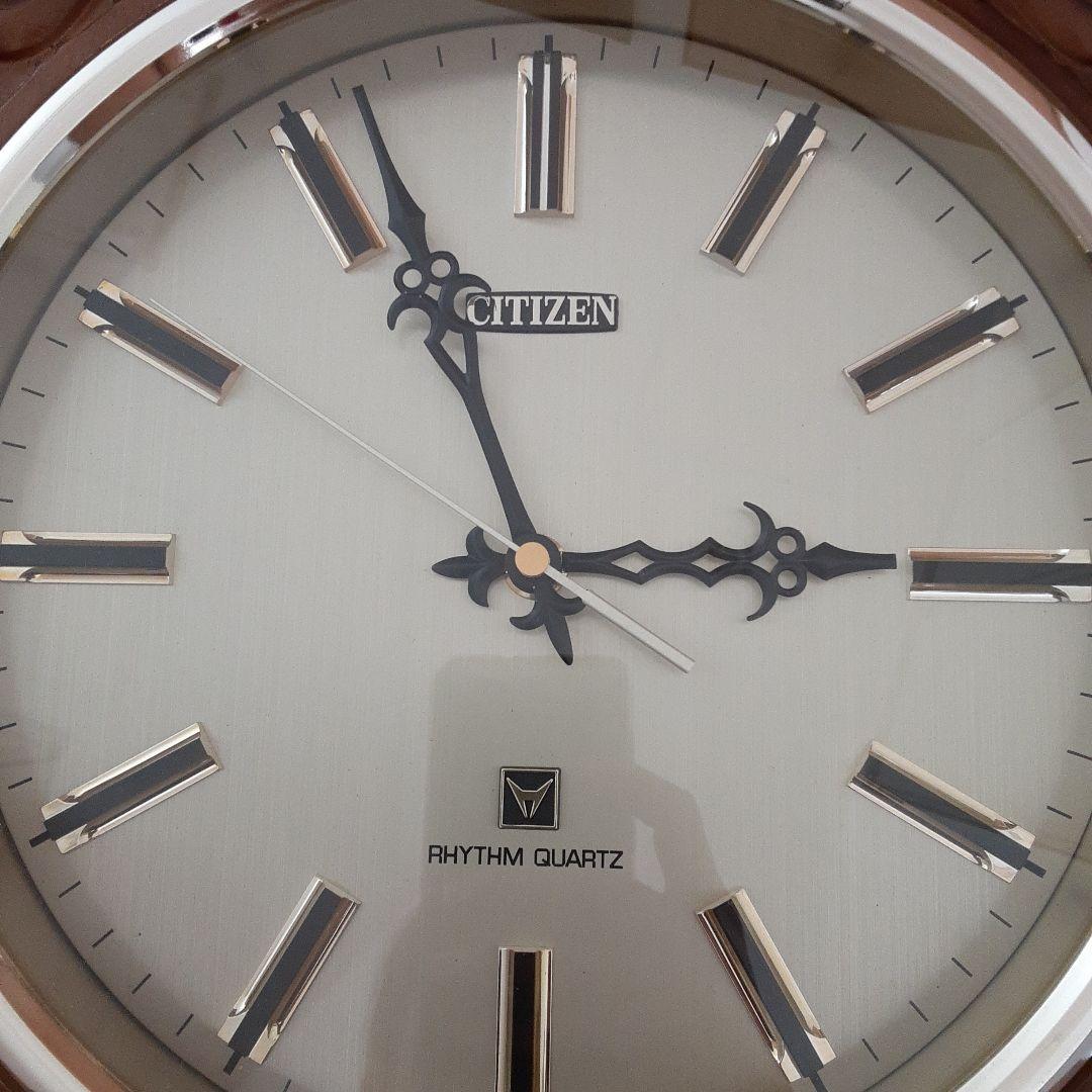 CITIZEN　クオーツ　掛時計 木製フレーム　約45cm　水晶時計　レトロ