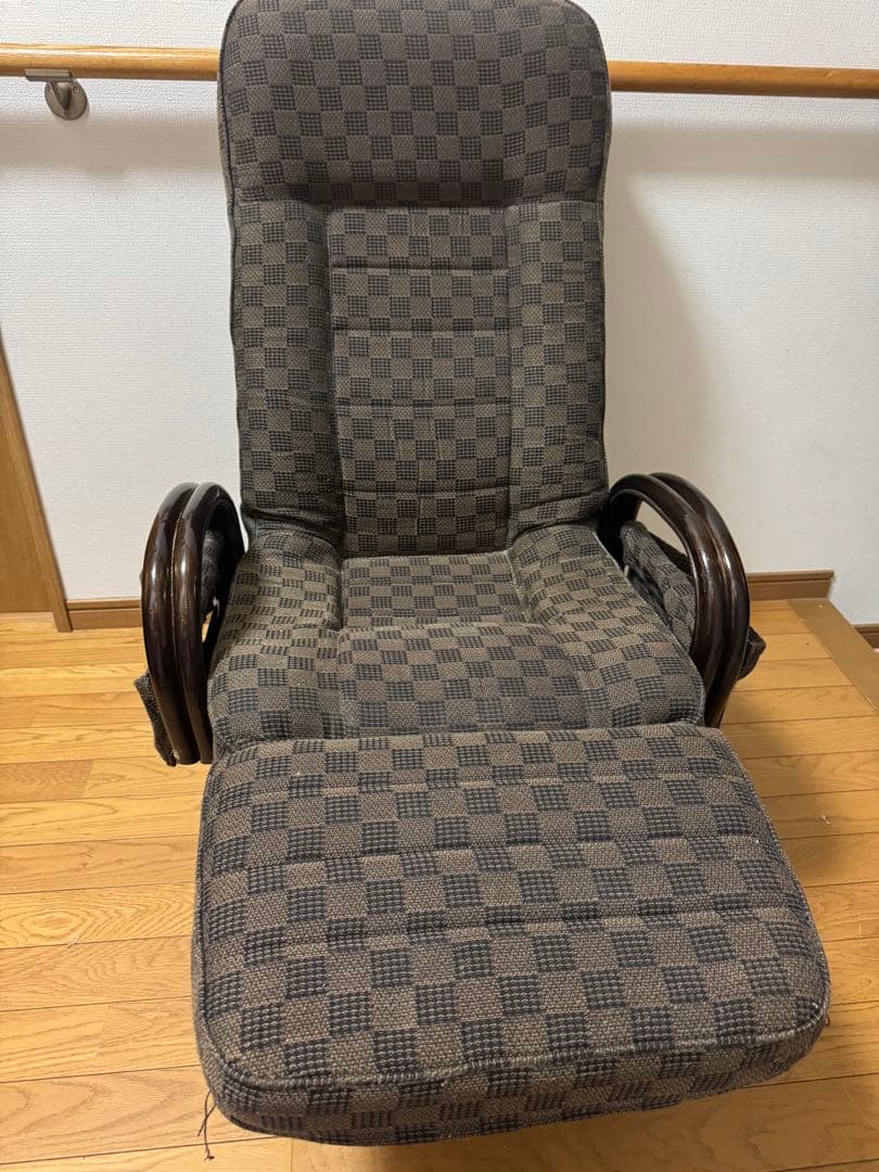 リクライニングチェア　オットマン付き　360度回転