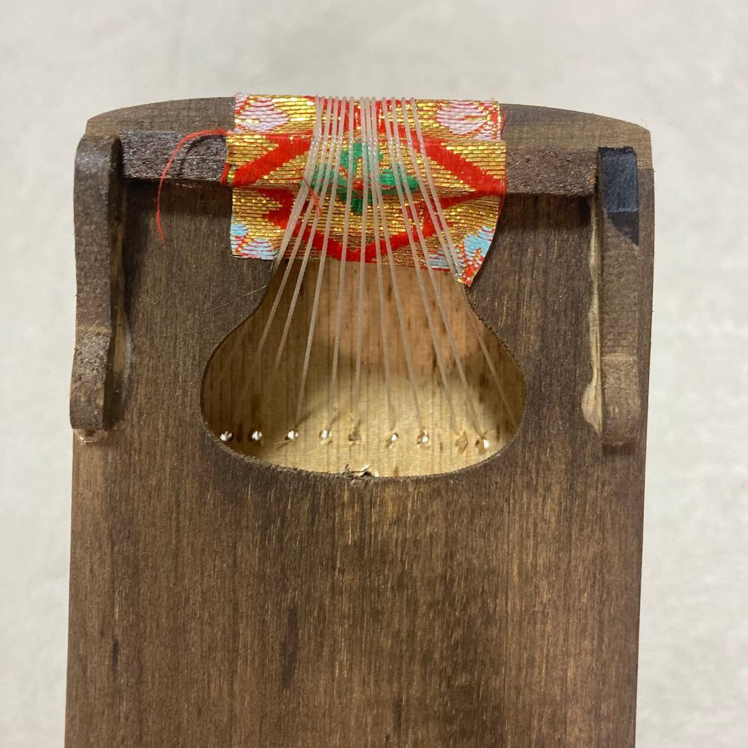 13弦　ミニ琴セット　楽譜付き　短琴　ミニチュア　置物