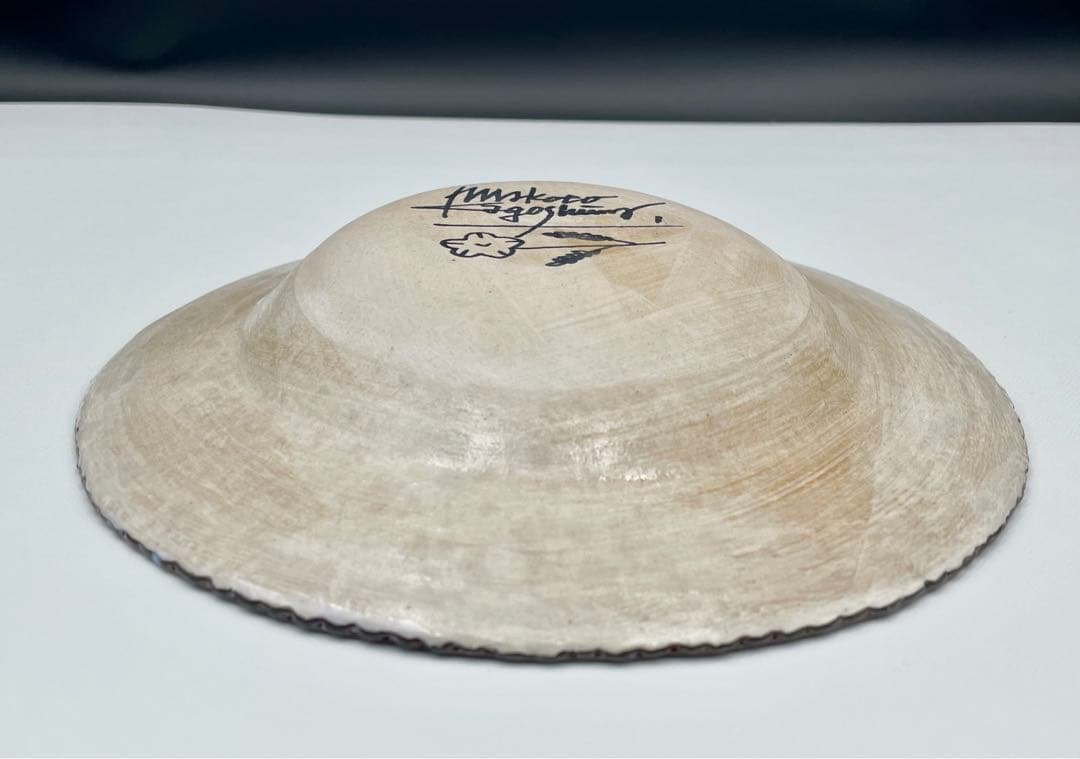 希少 サインイラスト入り ◆ 鹿児島 睦 ◆ ネコ 猫 皿 リムボウル