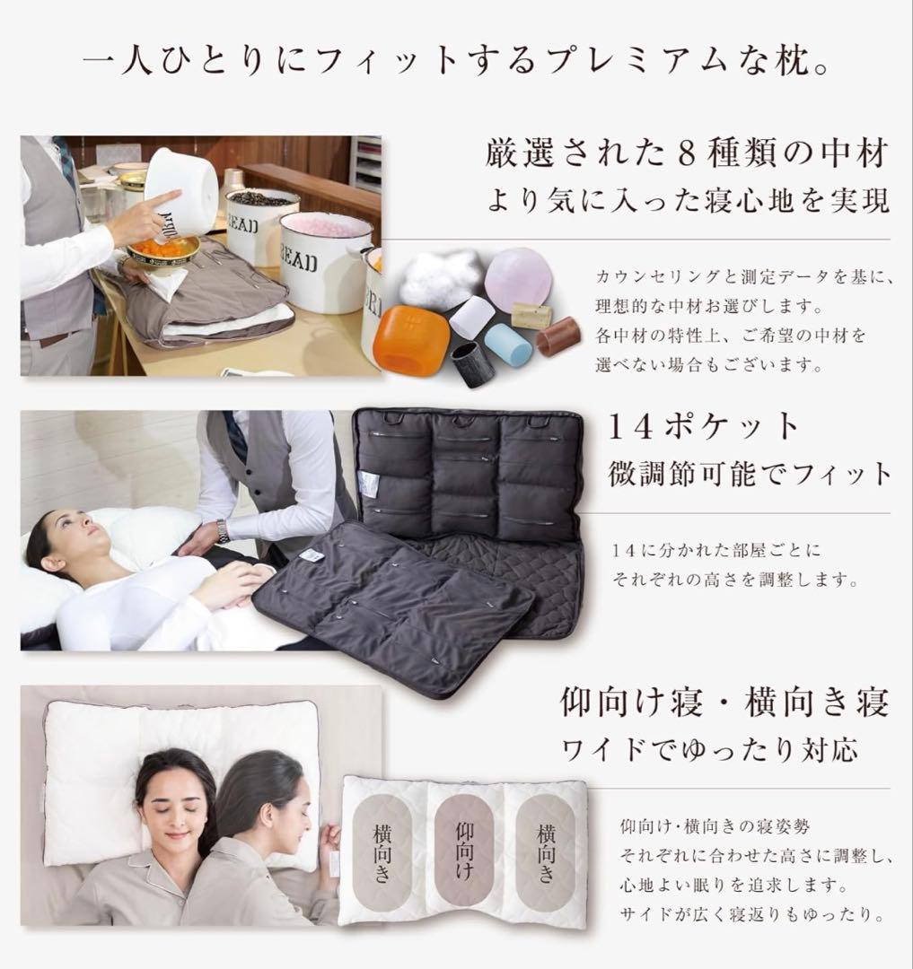 【新品】じぶんまくら　オーダーメイド枕　プレミアム　ロング　ふとんのタナカ　寝具