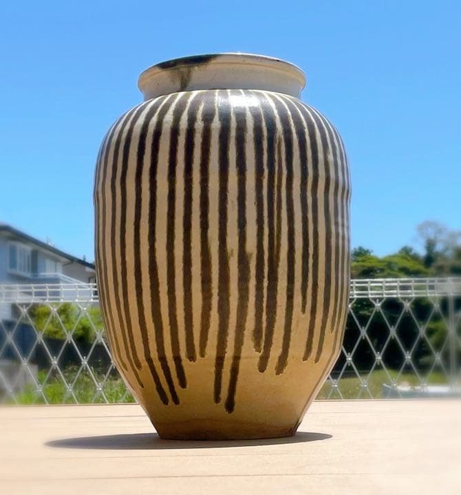 信楽焼 すだれ茶壺 すいか壺 骨董アンティーク - メルカリ