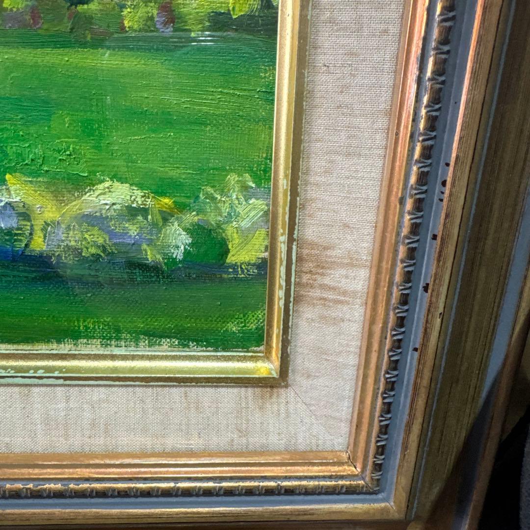 ⚫️E. KANTAL 公園の風景 油彩画 リュクサンブール公園 - メルカリ