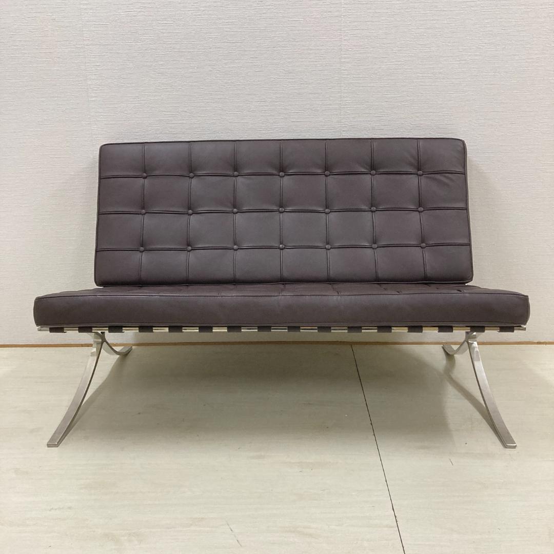 バルセロナチェア リプロダクト 革製　 2人掛け ラブソファ 　コンパクト