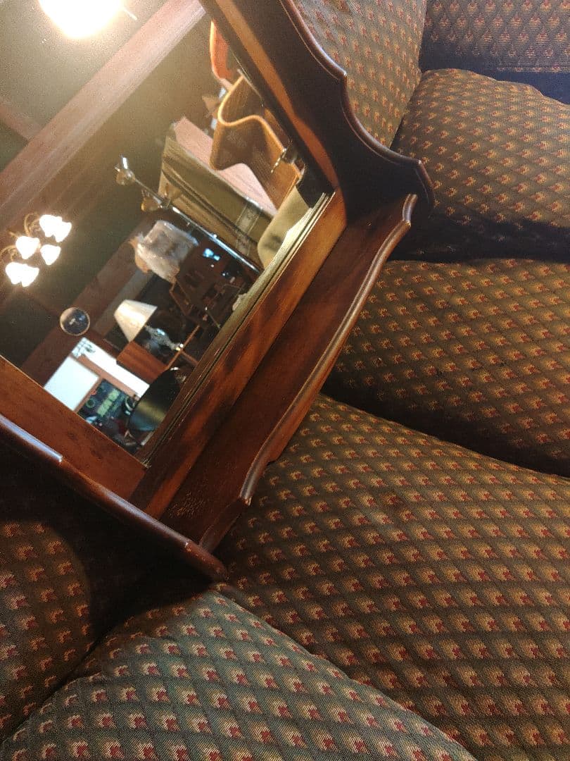 希少　オールドカリモク　コロニアルシリーズ　ウォールミラー　壁掛け　鏡　レトロ