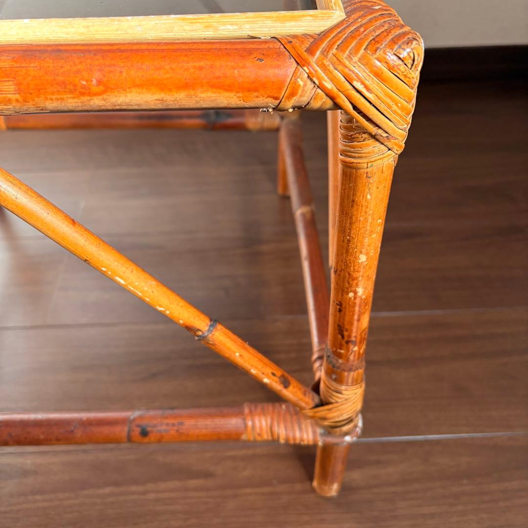 ラタン　コーヒー　テーブル　tiiki Hawaiiana ヴィンテージ　ハワイ