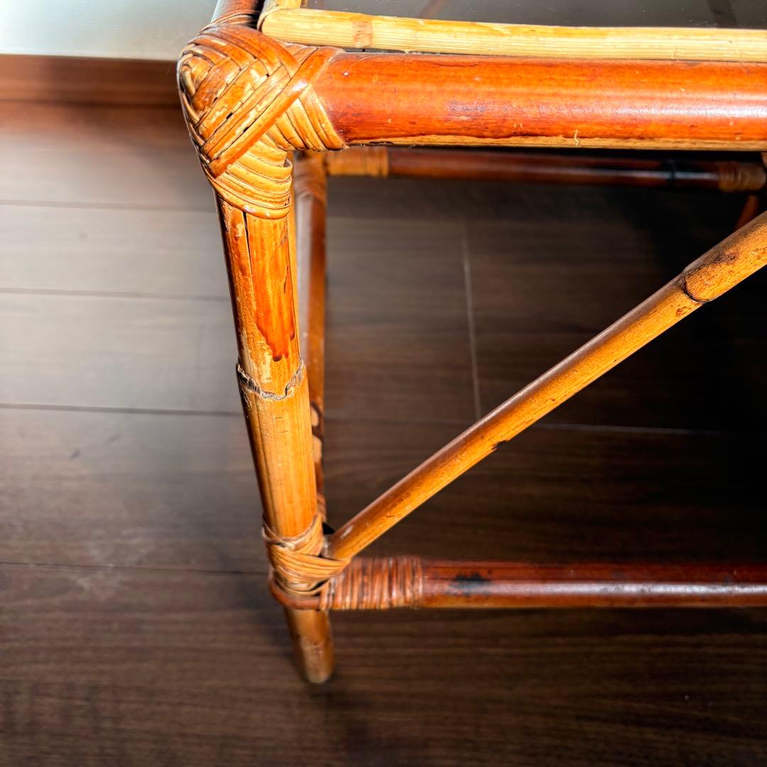 ラタン　コーヒー　テーブル　tiiki Hawaiiana ヴィンテージ　ハワイ