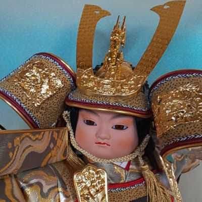 五月人形大将飾り　公達  加越作
ガラスケース入り