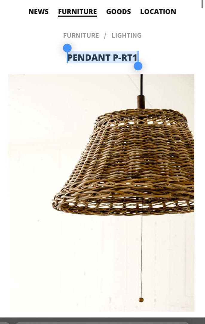 Truck furniture ペンダントライト PENDANT P-RT1