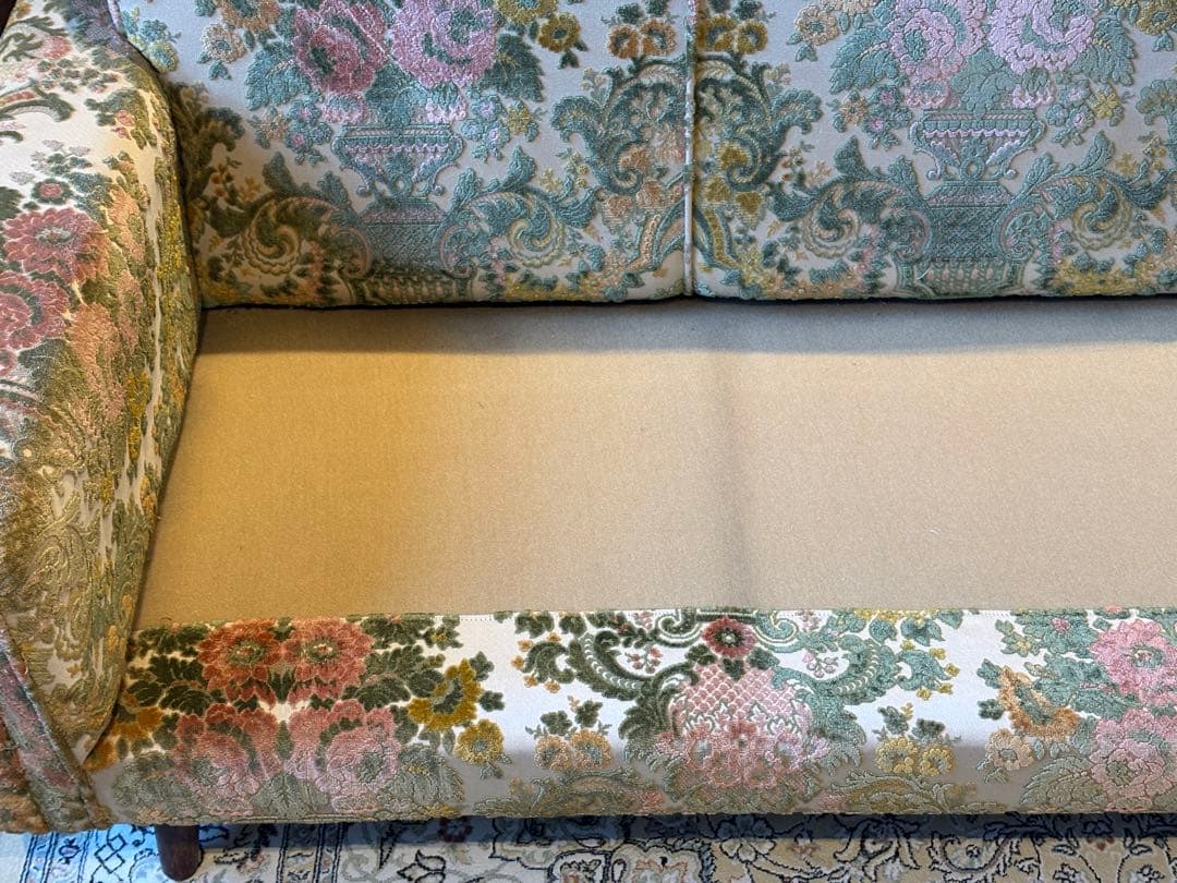 金華山織　３Pソファ　ヴィンテージ　レトロ　ヨーロピアン　クラシック　In