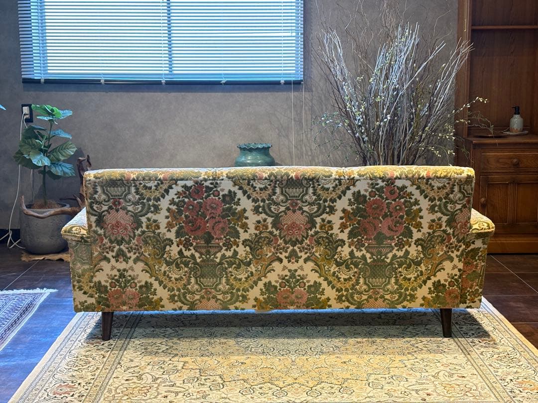 金華山織　３Pソファ　ヴィンテージ　レトロ　ヨーロピアン　クラシック　In