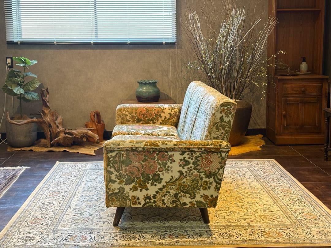 金華山織　３Pソファ　ヴィンテージ　レトロ　ヨーロピアン　クラシック　In