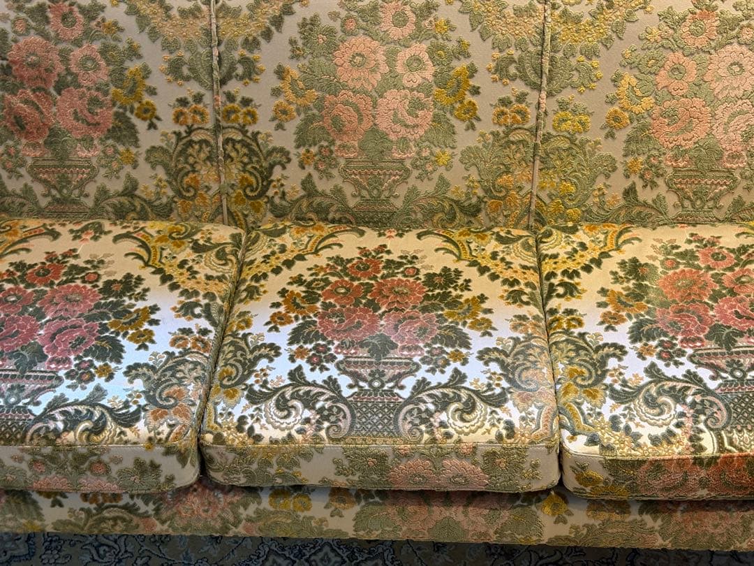 金華山織　３Pソファ　ヴィンテージ　レトロ　ヨーロピアン　クラシック　In