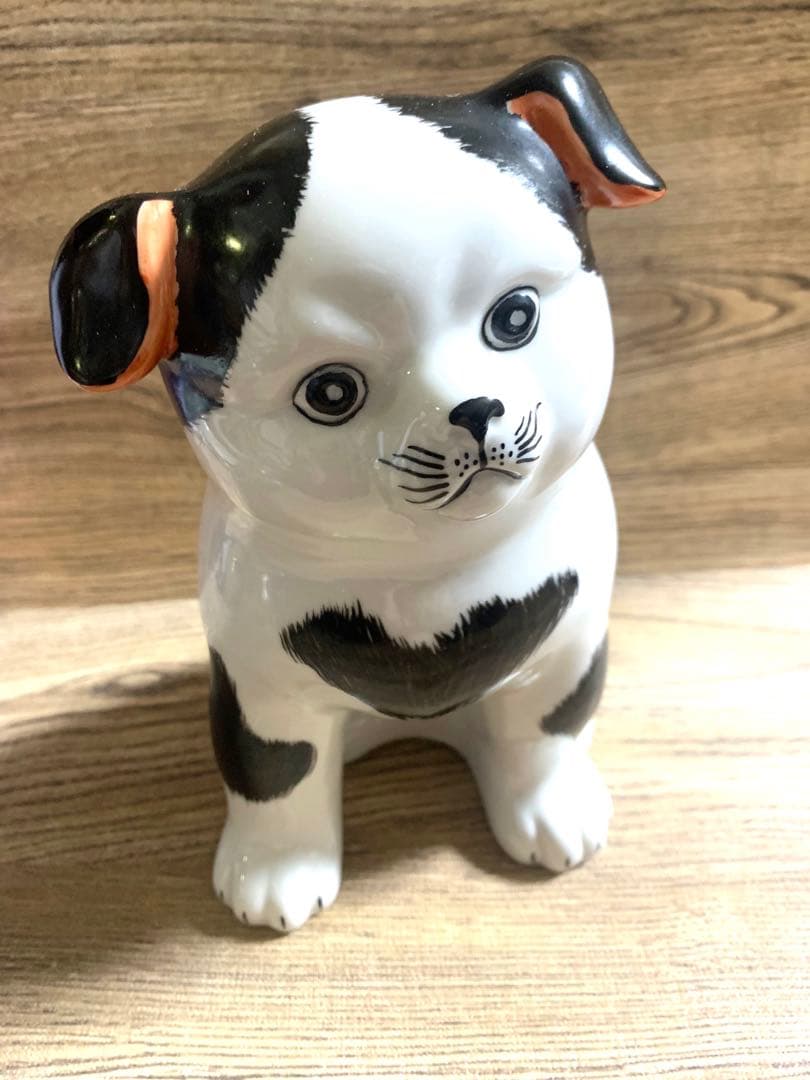 昭和レトロ　九谷焼　長峰　犬の置物　希少　激レア　ヴィンテージ品