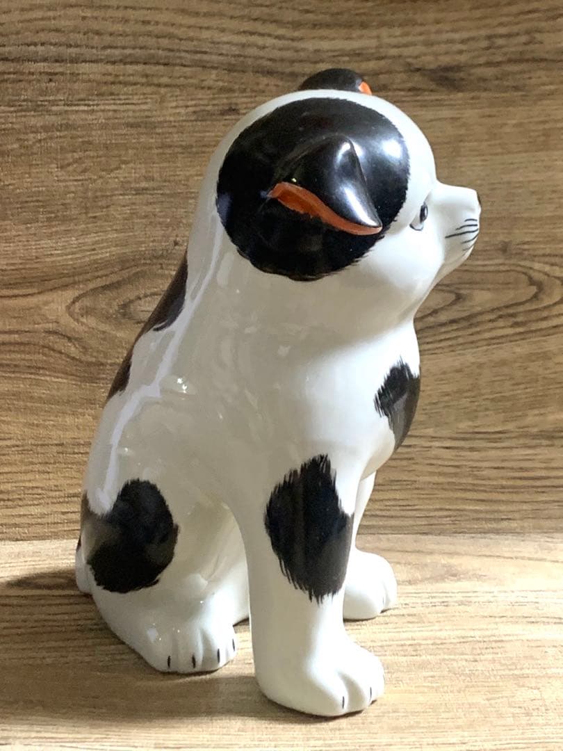 昭和レトロ　九谷焼　長峰　犬の置物　希少　激レア　ヴィンテージ品