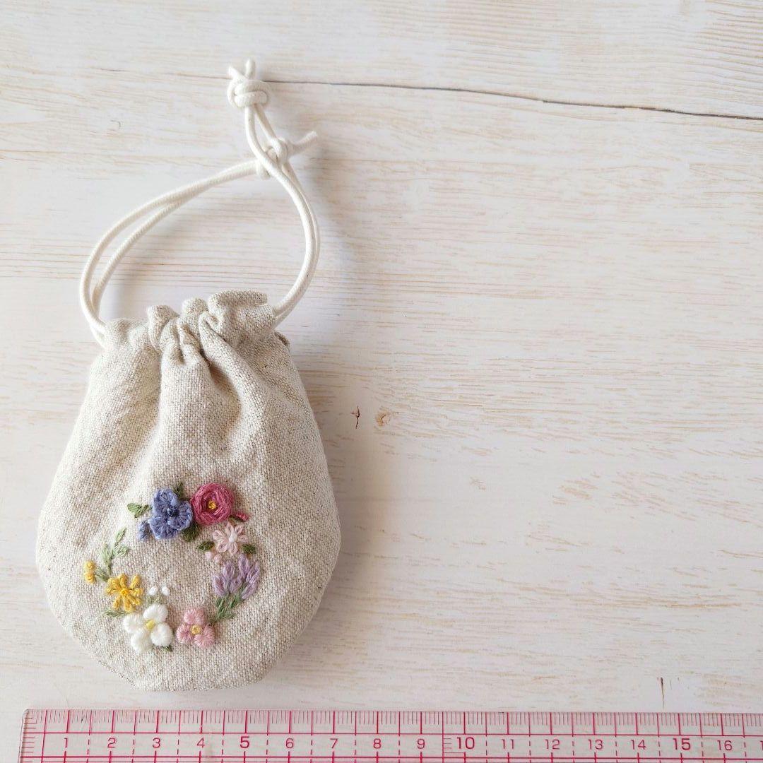 ちっちゃな巾着サシェ/詰替タイプ【フラワーリース】
