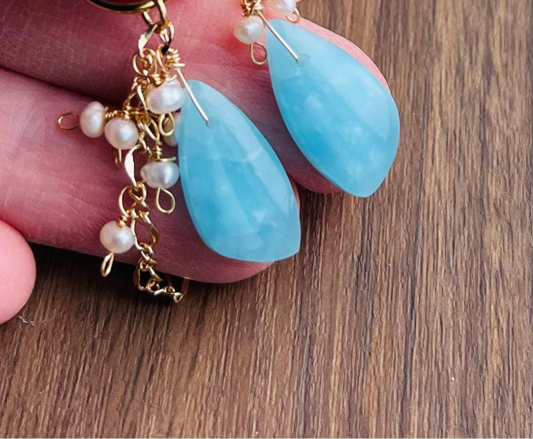 1点のみ 希少スミソナイトのピアスチャーム☆