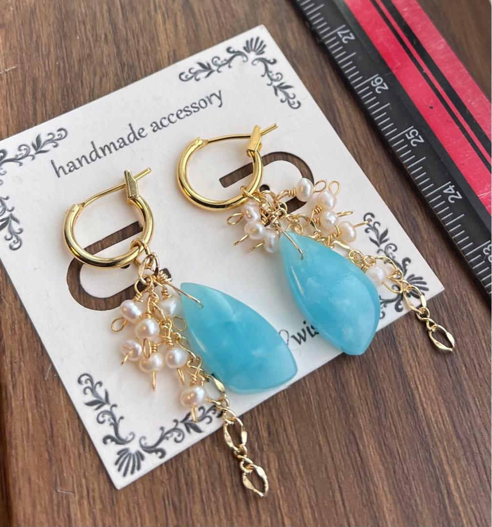 1点のみ 希少スミソナイトのピアスチャーム☆