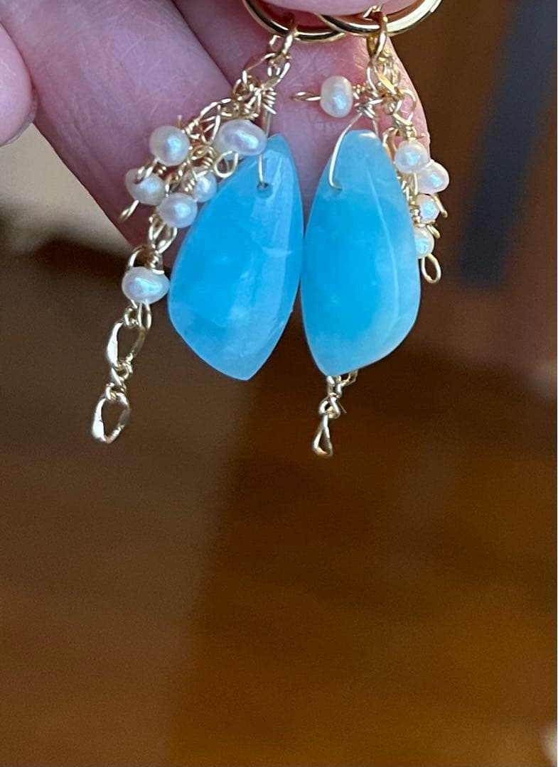 1点のみ 希少スミソナイトのピアスチャーム☆