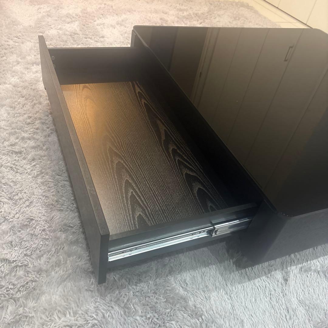 ブラックガラス天板　センターテーブル　引き取り限定　ローテーブル