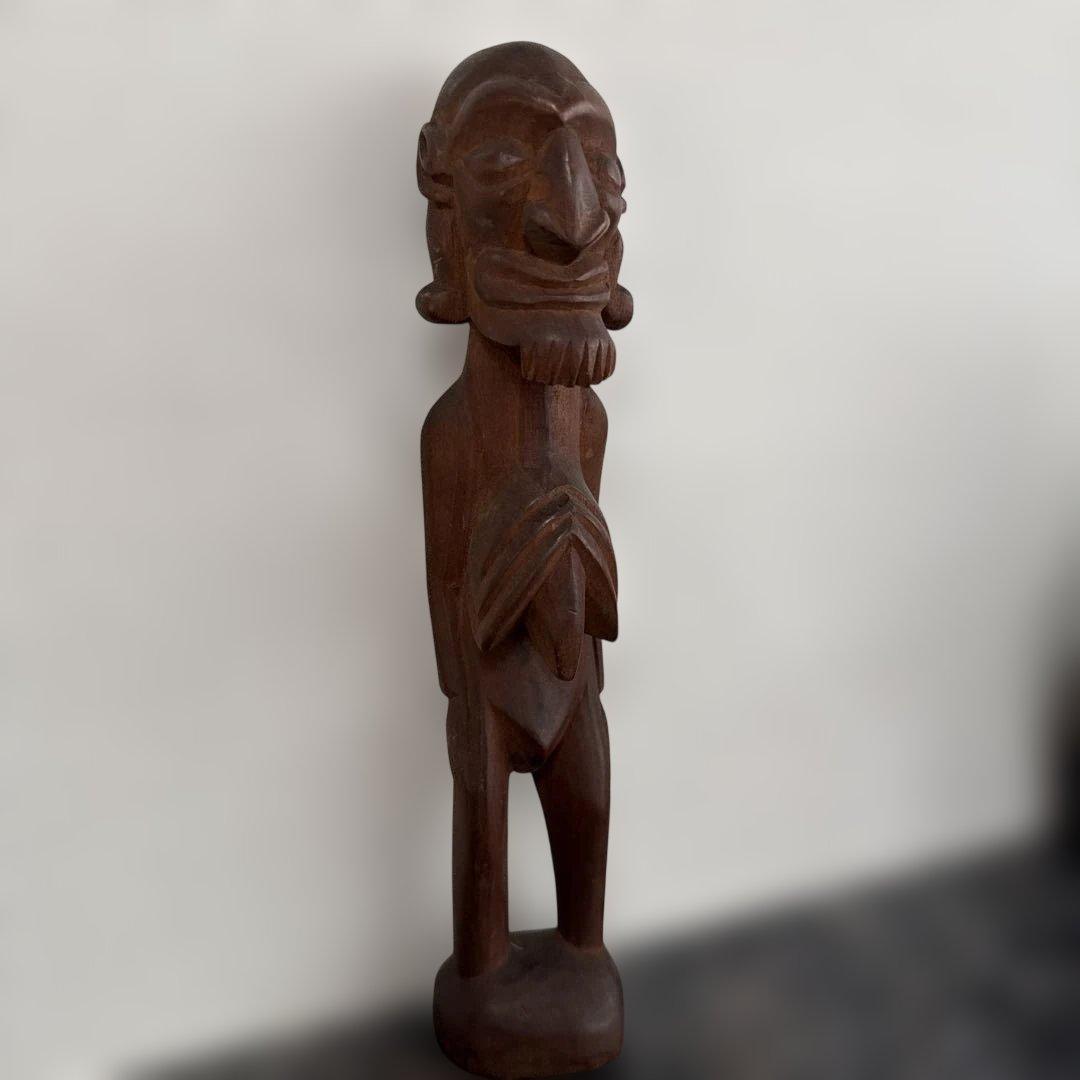 イースター島　木彫り　彫像　ブラウン アンティーク　ヴィンテージ