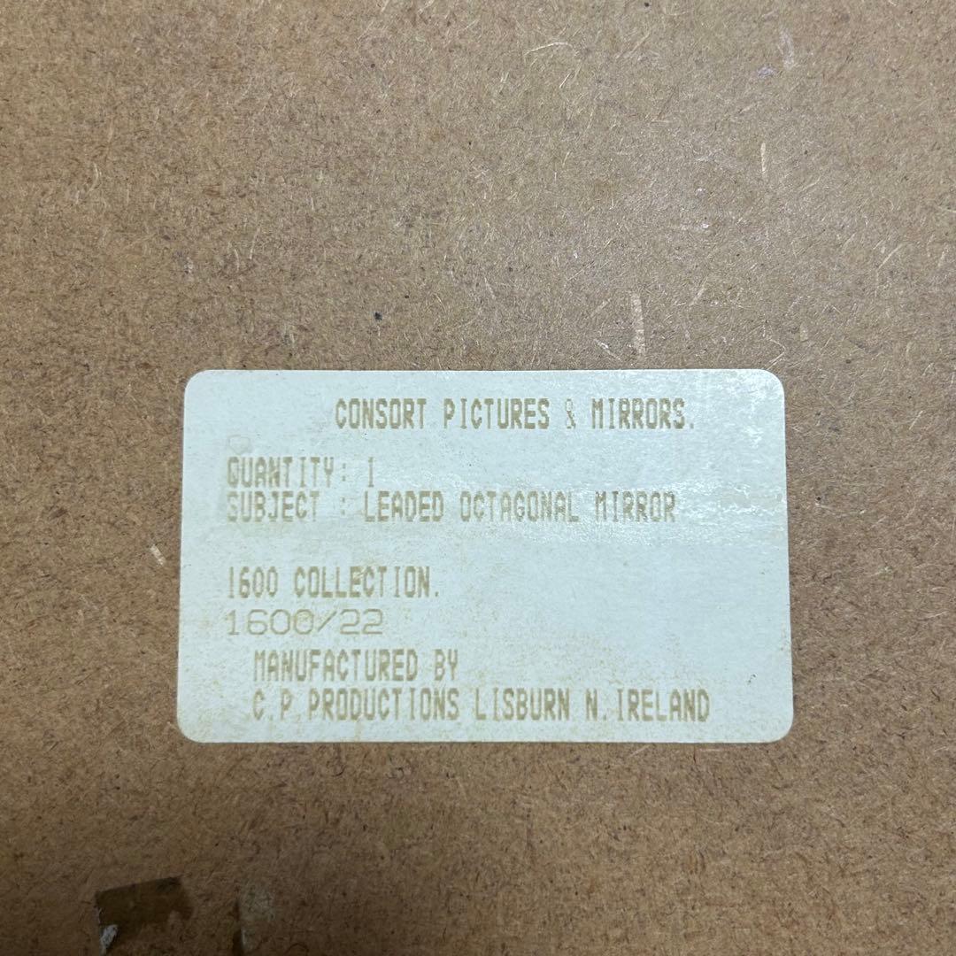 英国製 オクタゴン型 ウォールミラー 西洋彫刻 木製 アイルランド製