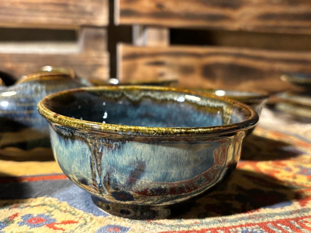 【希少】【箱入り未使用】　北海道　こぶ志焼　文色窯　小鉢　深皿セット！