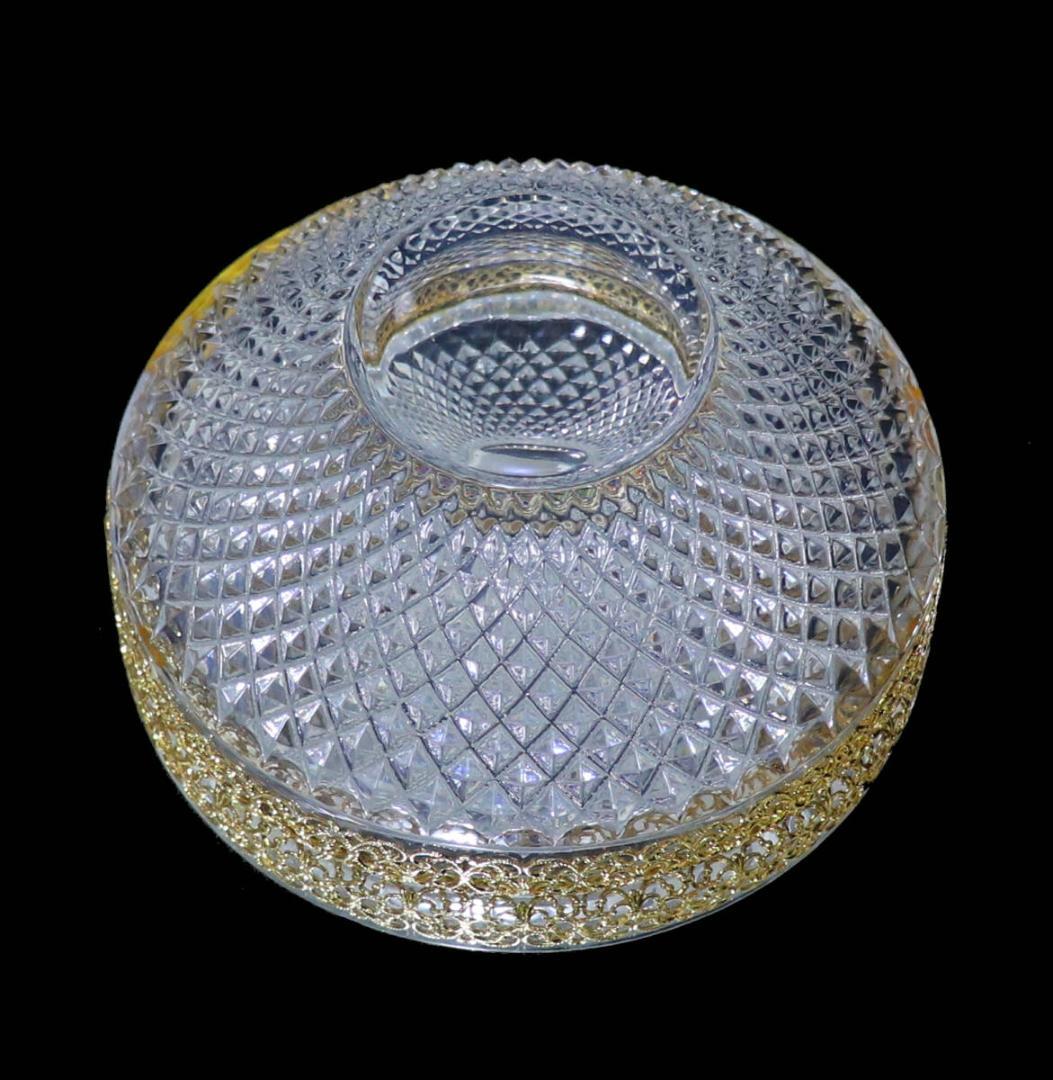 オールド・バカラ 稀少名品 金装飾切子硝子小鉢 ボウル ディアマン