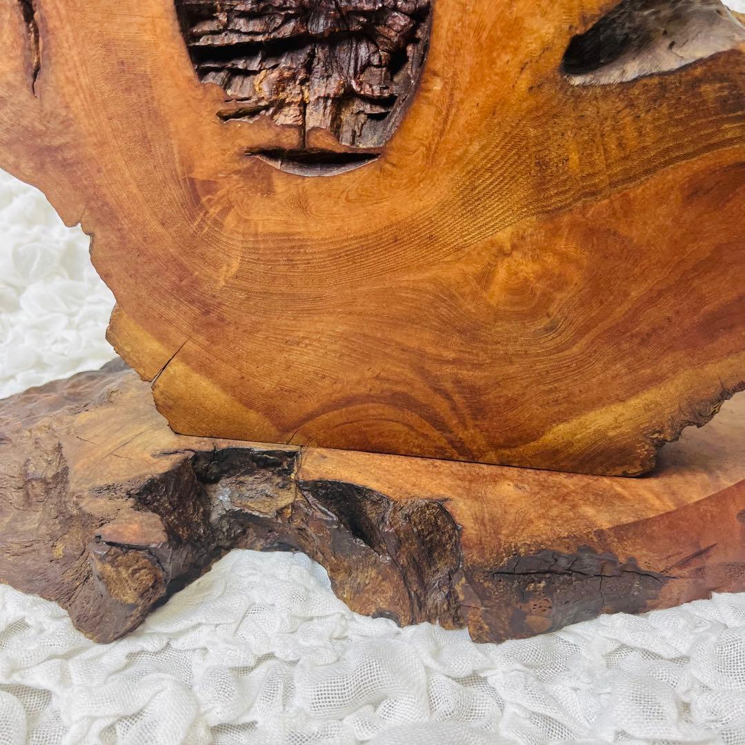 欅けやき 天然木 インテリア 和室置物一枚板 玄関飾りオブジェ衝立 昭和レトロ