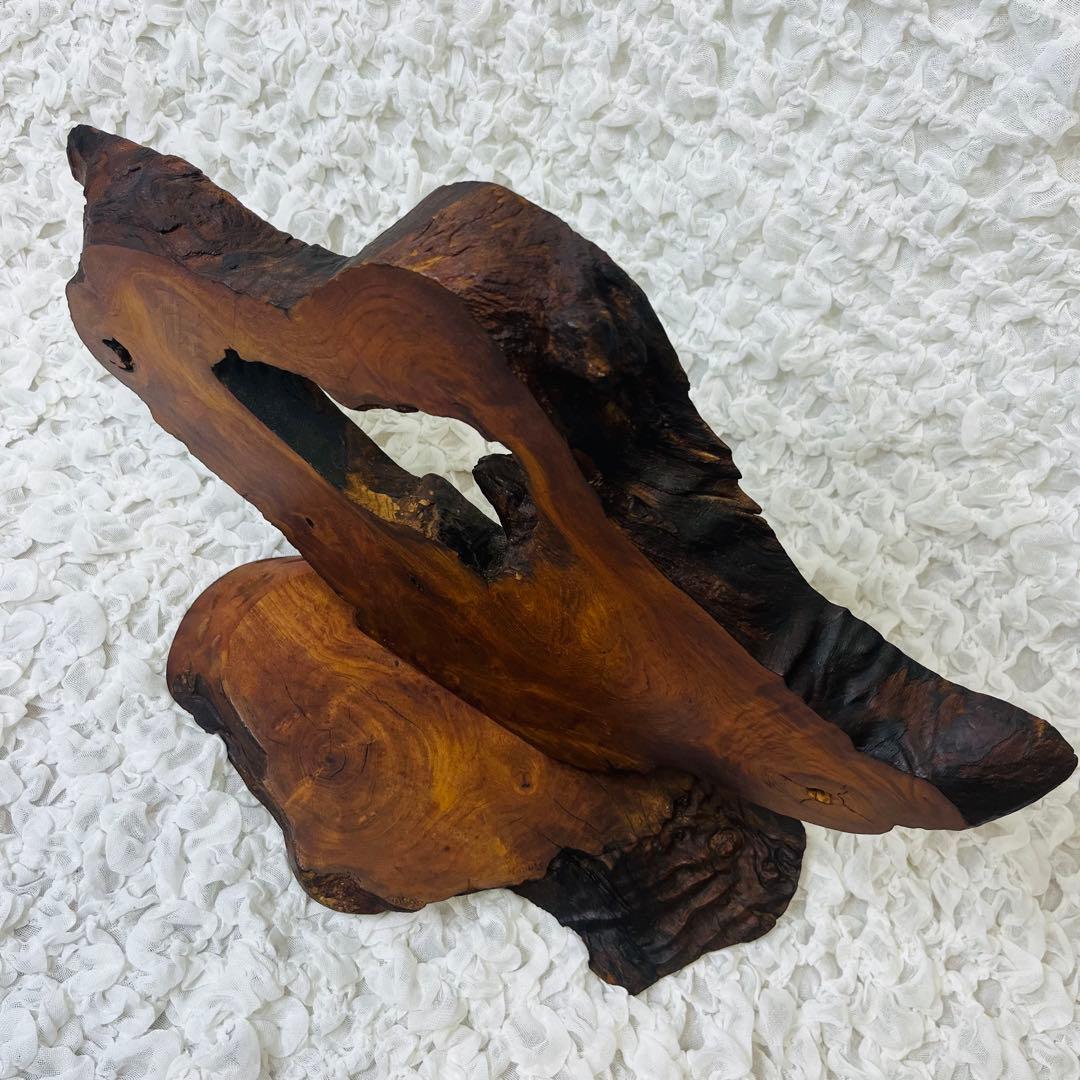 欅けやき 天然木 インテリア 和室置物一枚板 玄関飾りオブジェ衝立 昭和レトロ