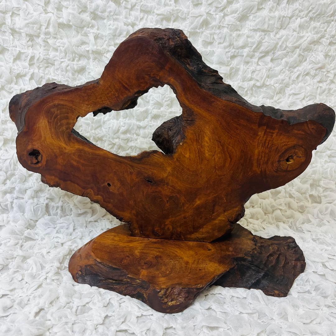 欅けやき 天然木 インテリア 和室置物一枚板 玄関飾りオブジェ衝立 昭和レトロ