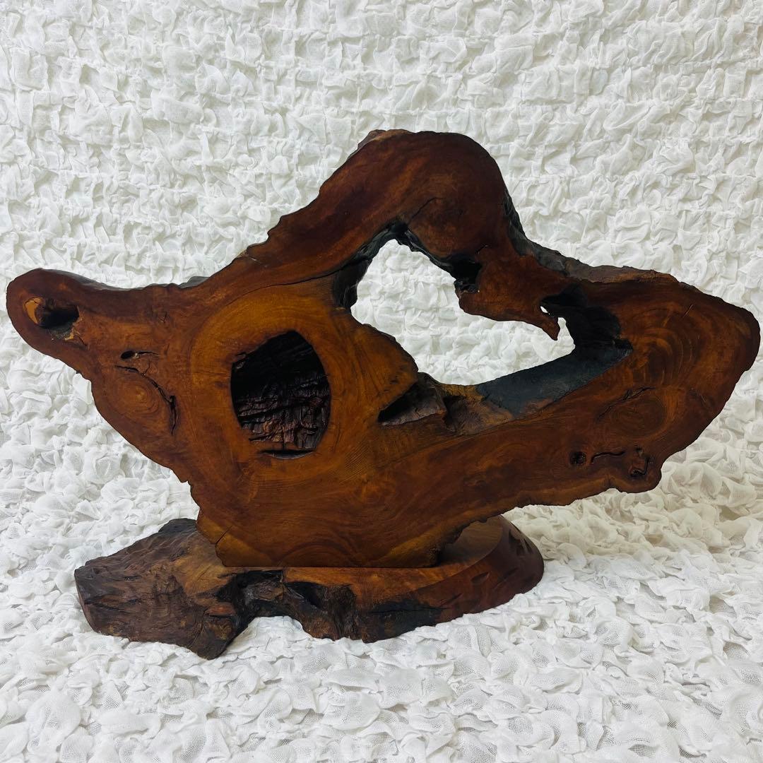 欅けやき 天然木 インテリア 和室置物一枚板 玄関飾りオブジェ衝立 昭和レトロ