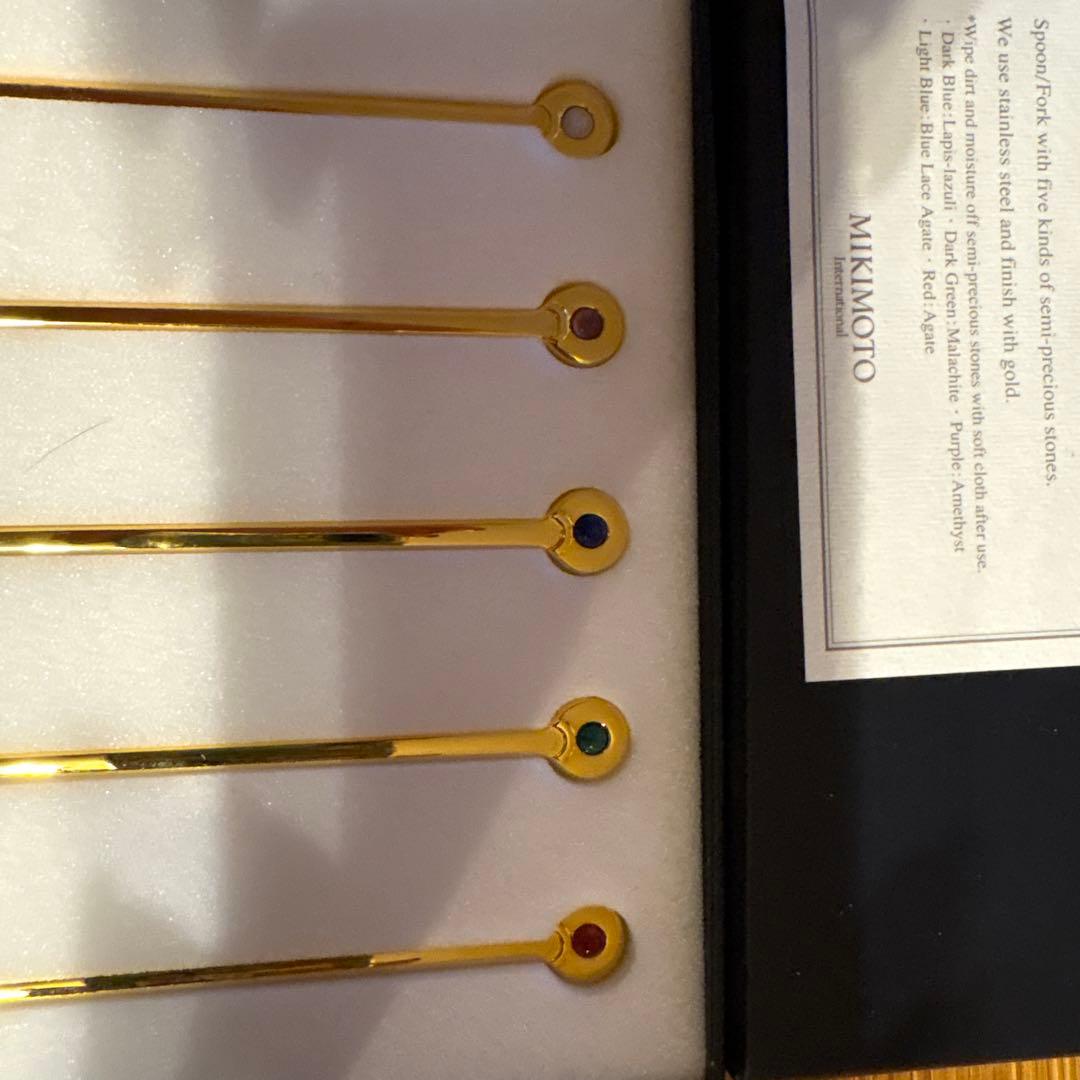 MIKIMOTO 半貴石付きスプーン 5本セット 2時間のみ出品