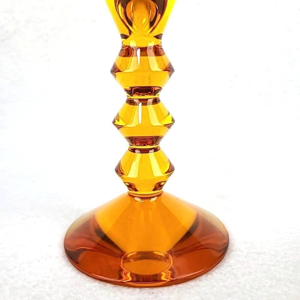 ▽美品▽バカラ　ベガ　キャンドルスタンド　ろうそく立て　箱つき　アンバー 9