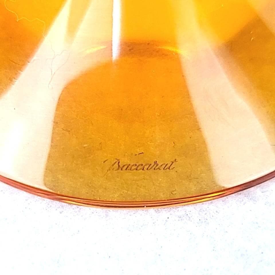 ▽美品▽バカラ　ベガ　キャンドルスタンド　ろうそく立て　箱つき　アンバー 9