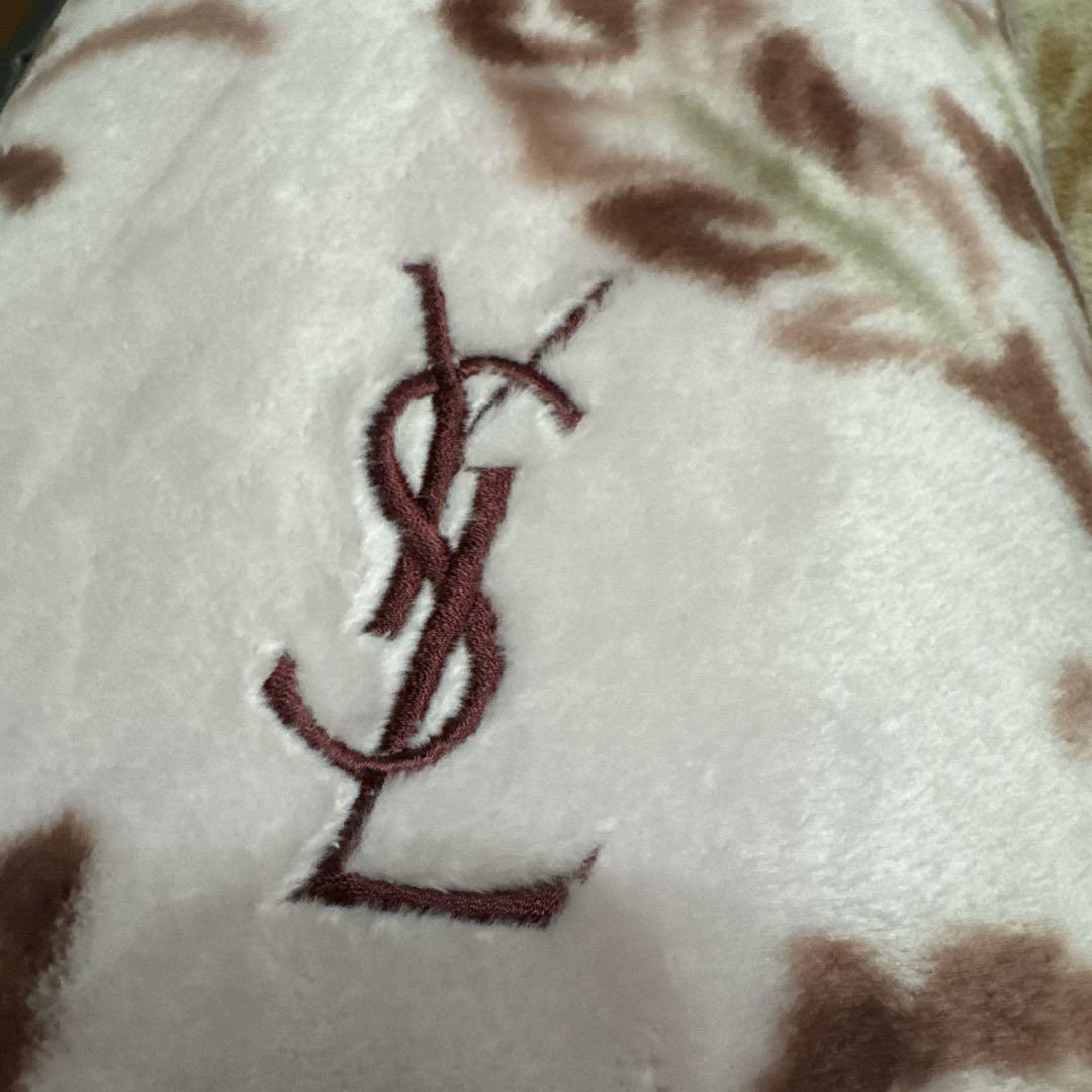 YSL 花柄刺繍 フリース毛布 2点セット
