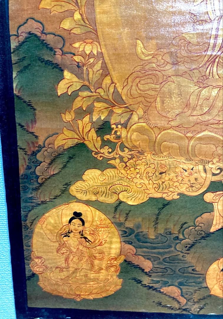 チベット　曼荼羅　マンダラ　仏画　密教(1) タンカ　掛軸　観音　菩薩　如来