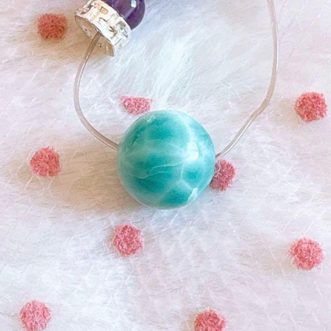 まゆ様♥️ラリマー ハートチャーム(シルバー925)&フローライトハート天然石