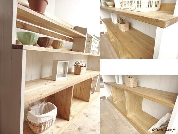 サイズ、デザインオーダー可！超ワイドラックＷ130●シャビーホワイト受注製作