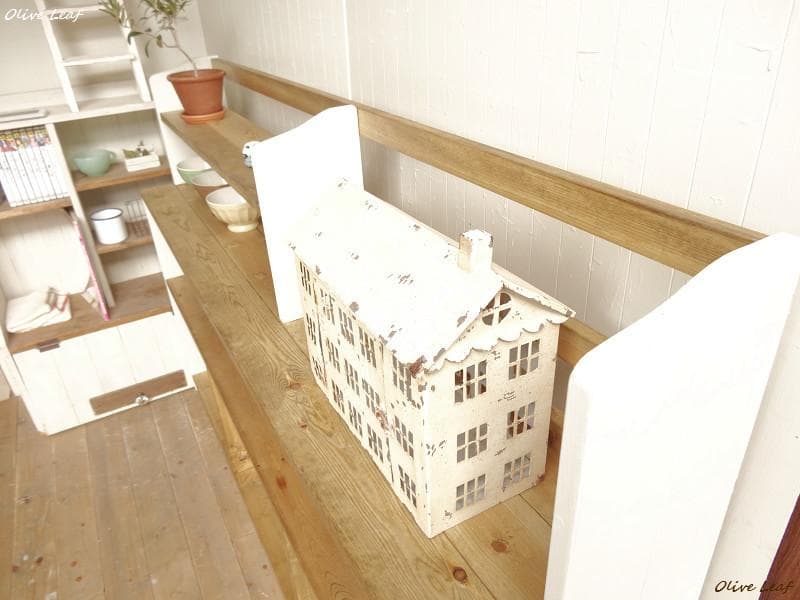 サイズ、デザインオーダー可！超ワイドラックＷ130●シャビーホワイト受注製作