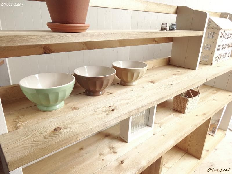 サイズ、デザインオーダー可！超ワイドラックＷ130●シャビーホワイト受注製作